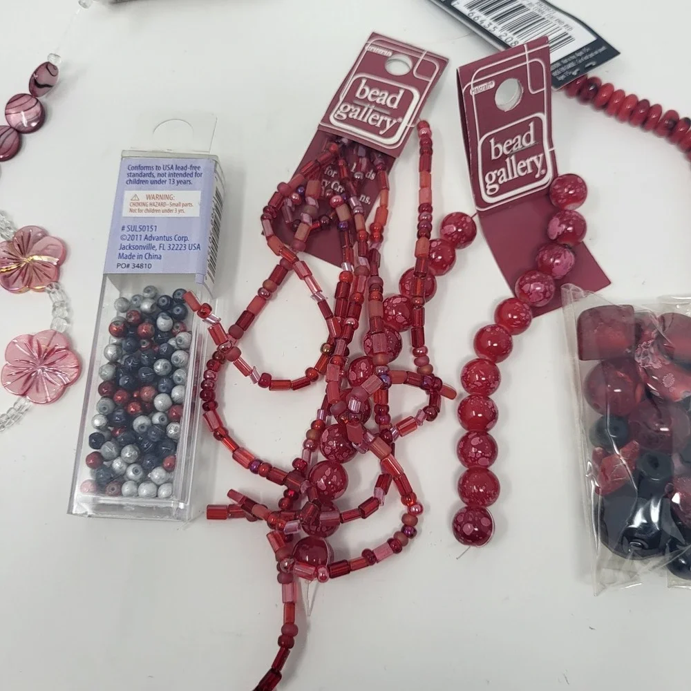 Bundle Jewelry Making Supplies Arts And Crafts Red Lot #13